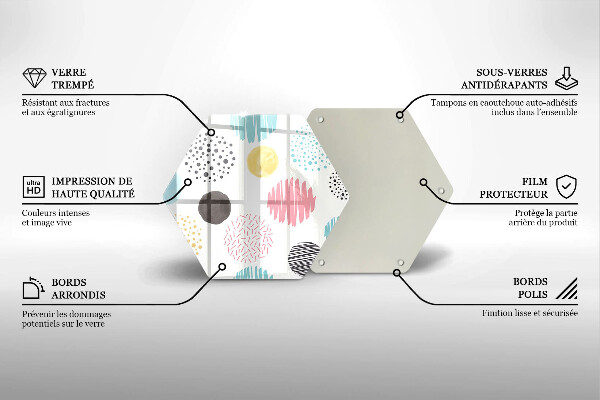 Üveg vágódeszka Festett formák