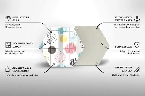 Üveg vágódeszka Festett formák
