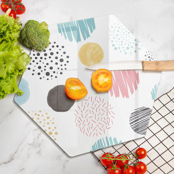 Üveg vágódeszka Festett formák