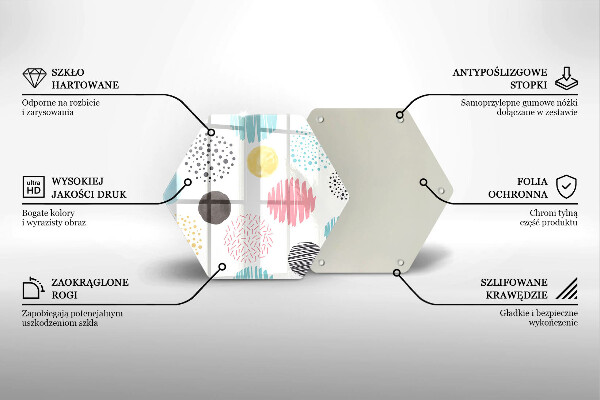 Üveg vágódeszka Festett formák