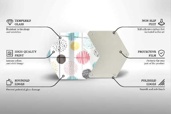 Üveg vágódeszka Festett formák