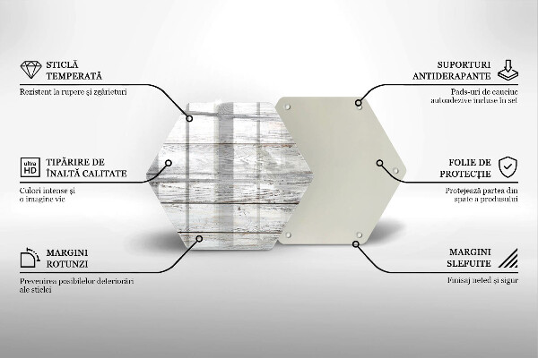 Üveg vágódeszka Világos fa táblák