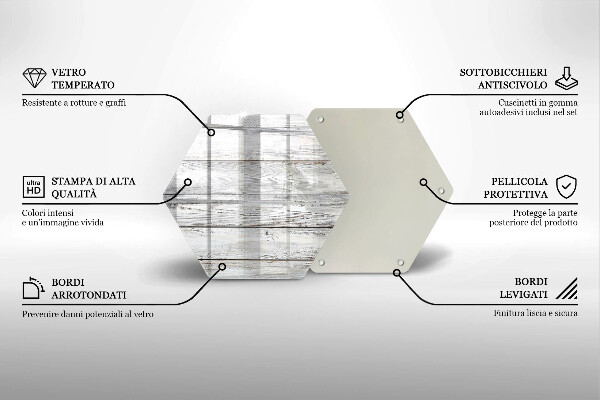 Üveg vágódeszka Világos fa táblák