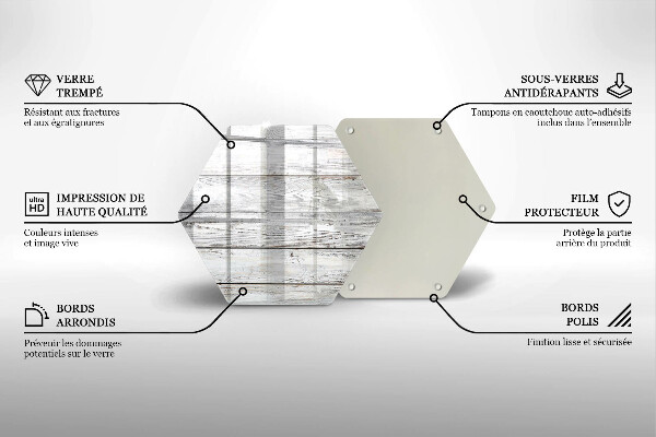 Üveg vágódeszka Világos fa táblák