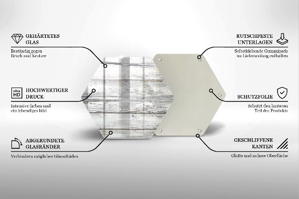 Üveg vágódeszka Világos fa táblák
