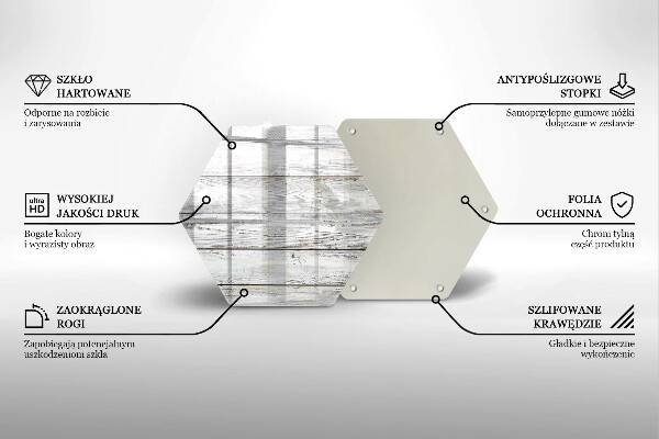 Üveg vágódeszka Világos fa táblák