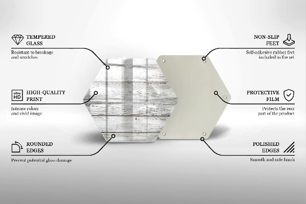 Üveg vágódeszka Világos fa táblák