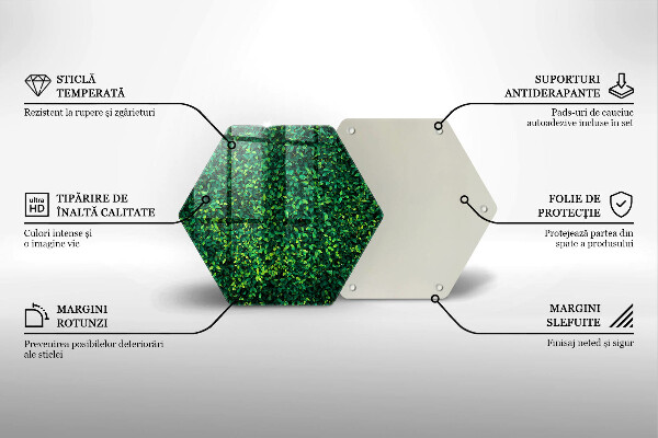 Üveg vágódeszka Növény kis levelekkel