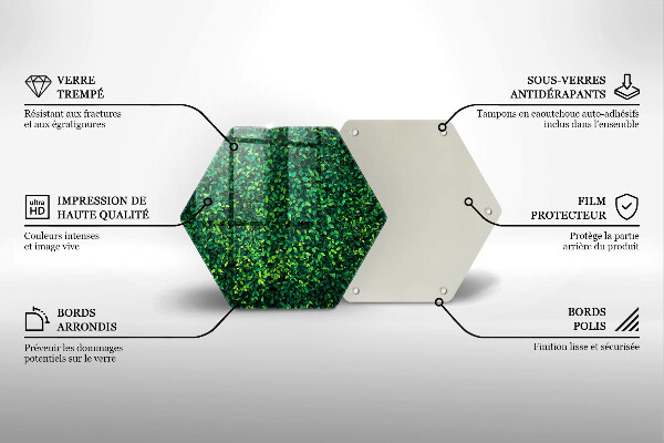 Üveg vágódeszka Növény kis levelekkel