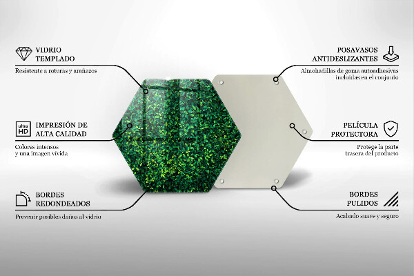 Üveg vágódeszka Növény kis levelekkel