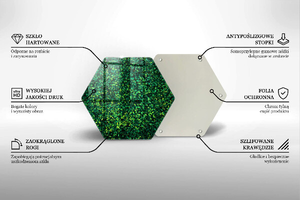 Üveg vágódeszka Növény kis levelekkel