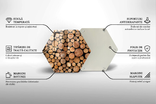 Üveg vágódeszka Fatörzsek