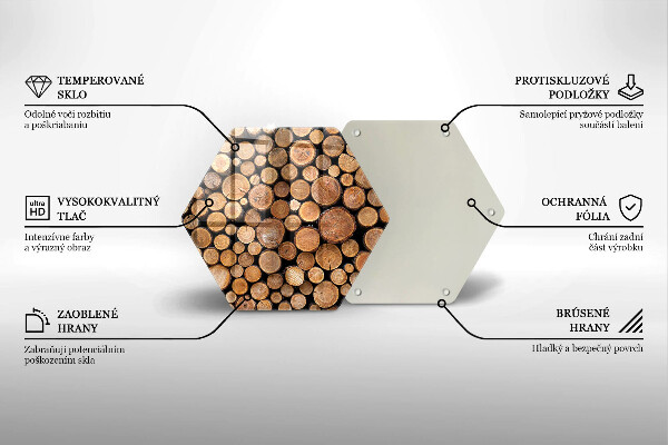 Üveg vágódeszka Fatörzsek