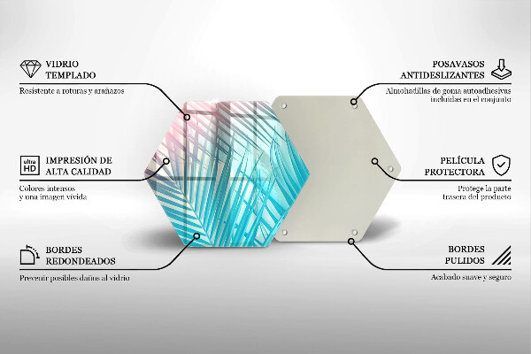 Üveg vágódeszka Pasztell levelek