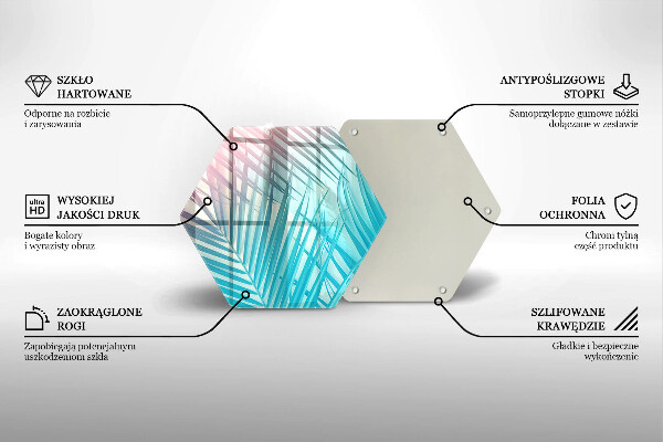 Üveg vágódeszka Pasztell levelek