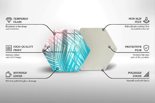 Üveg vágódeszka Pasztell levelek