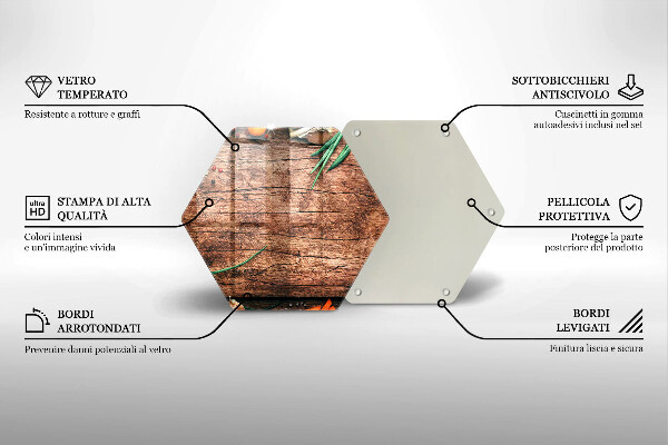 Üveg vágódeszka Fa konyhai tábla
