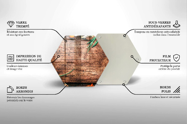 Üveg vágódeszka Fa konyhai tábla