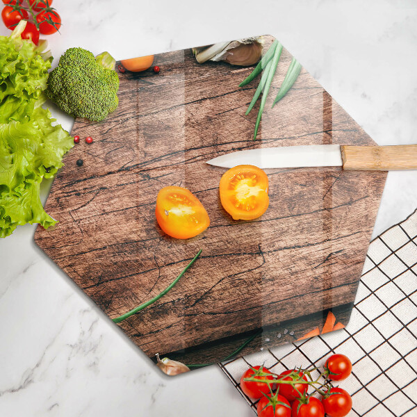 Üveg vágódeszka Fa konyhai tábla