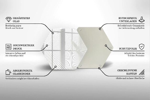 Üveg vágódeszka Modern vonalak minta