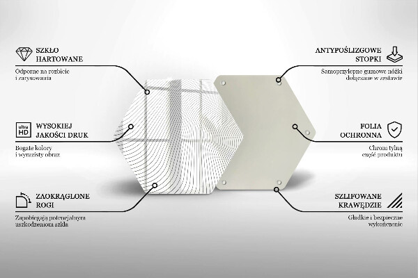 Üveg vágódeszka Modern vonalak minta