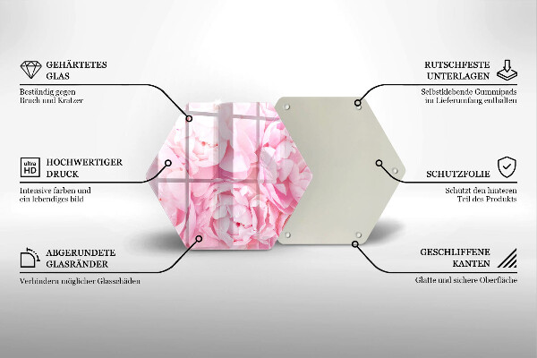 Üveg vágódeszka Finom bazsarózsa