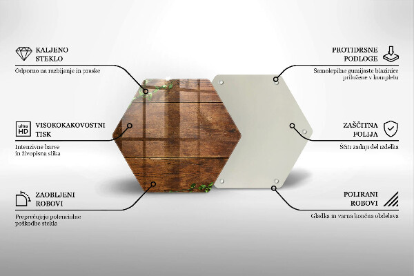 Üveg vágódeszka Fa táblák és levelek