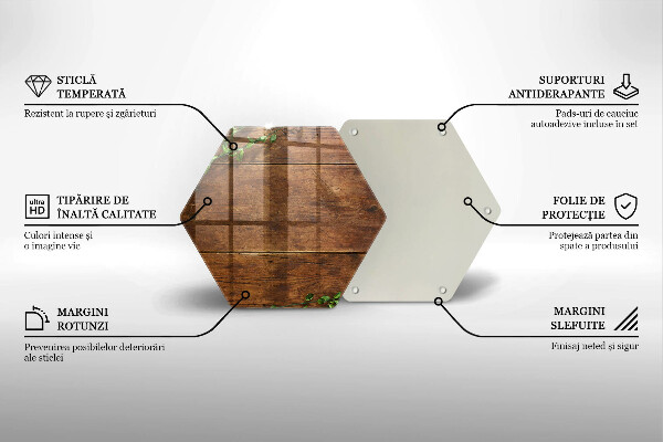 Üveg vágódeszka Fa táblák és levelek