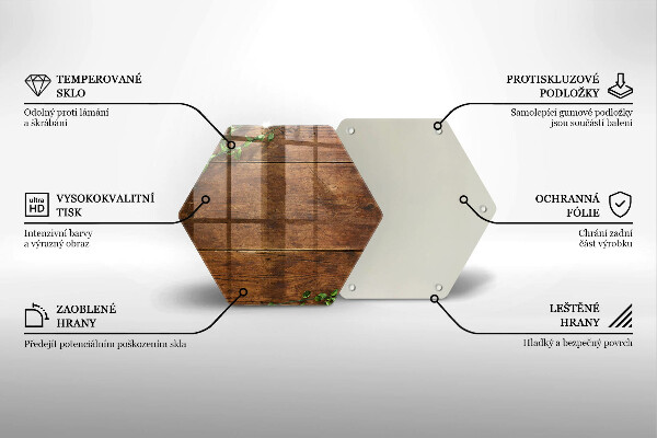 Üveg vágódeszka Fa táblák és levelek