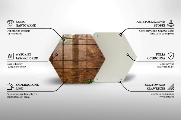 Üveg vágódeszka Fa táblák és levelek