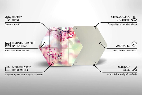 Üveg vágódeszka Természet alma virágok