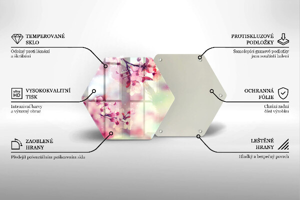 Üveg vágódeszka Természet alma virágok