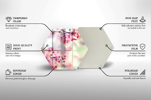 Üveg vágódeszka Természet alma virágok