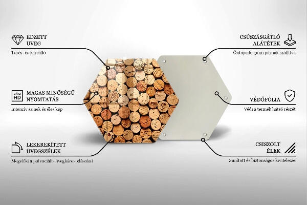 Üveg vágódeszka Bordugók minta
