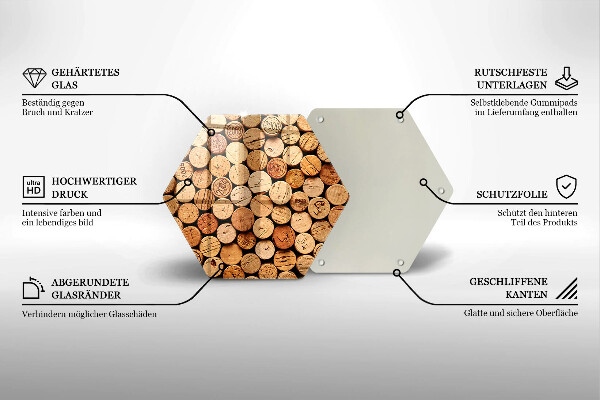 Üveg vágódeszka Bordugók minta