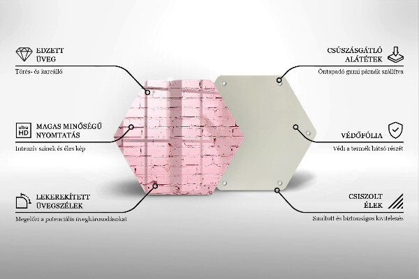 Üveg vágódeszka Pasztell téglafal