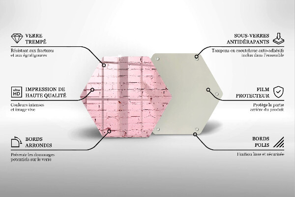 Üveg vágódeszka Pasztell téglafal