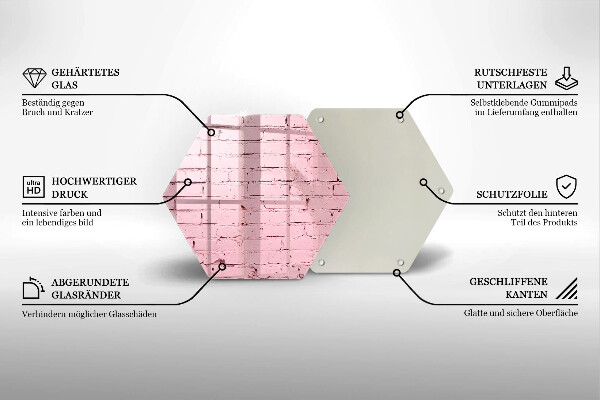 Üveg vágódeszka Pasztell téglafal