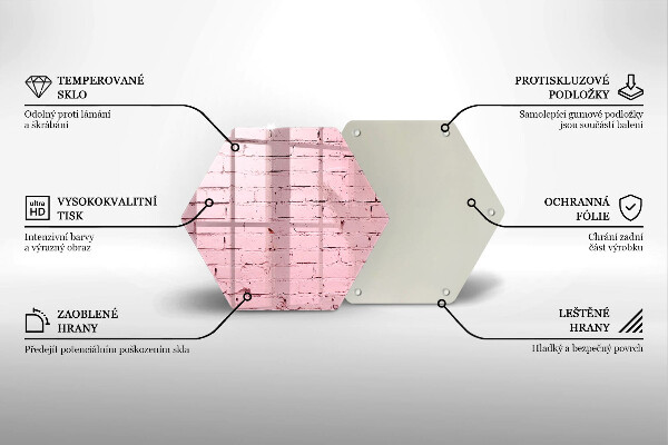 Üveg vágódeszka Pasztell téglafal