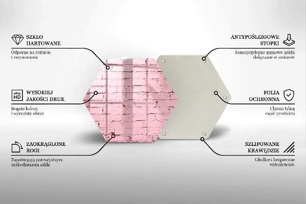 Üveg vágódeszka Pasztell téglafal