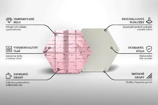 Üveg vágódeszka Pasztell téglafal