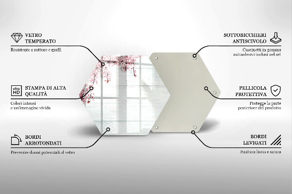 Üveg vágódeszka Virágok a táblákon