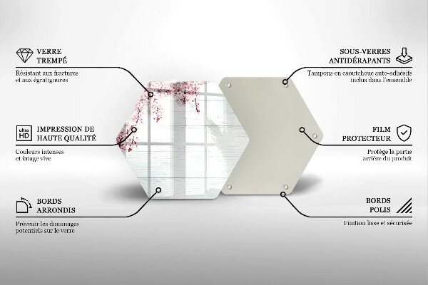 Üveg vágódeszka Virágok a táblákon