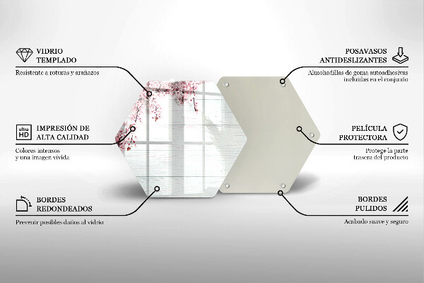 Üveg vágódeszka Virágok a táblákon