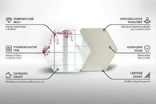 Üveg vágódeszka Virágok a táblákon