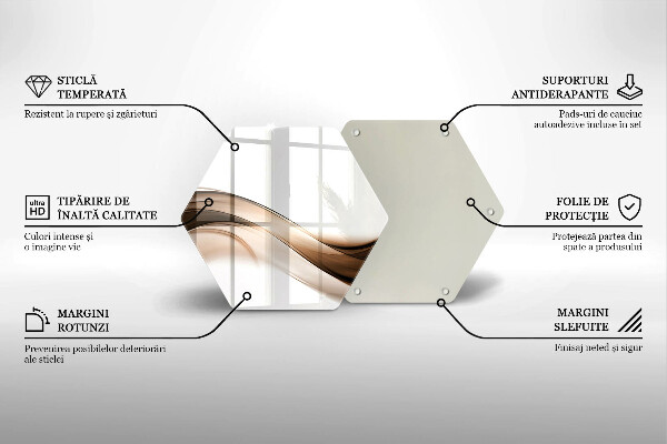 Üveg vágódeszka Absztrakt barna vonalak