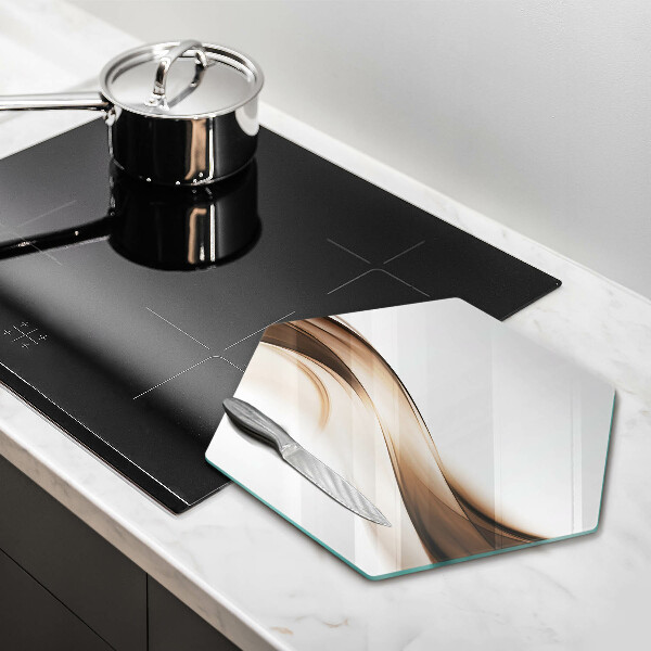 Üveg vágódeszka Absztrakt barna vonalak