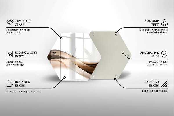 Üveg vágódeszka Absztrakt barna vonalak