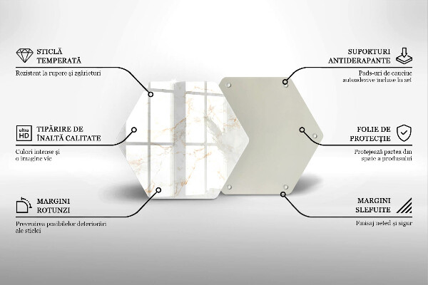 Üveg vágódeszka Dekoratív márvány kő