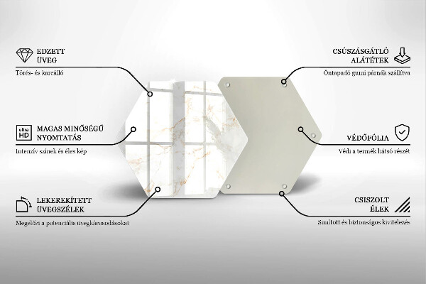 Üveg vágódeszka Dekoratív márvány kő